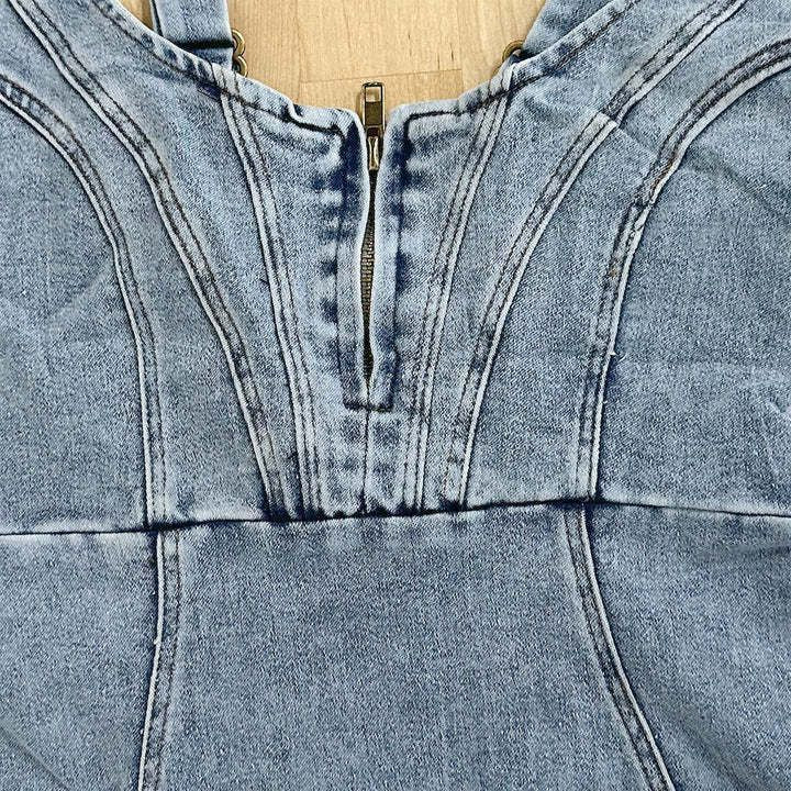Damen-Kleid, U-Ausschnitt, eng anliegend, Denim 6