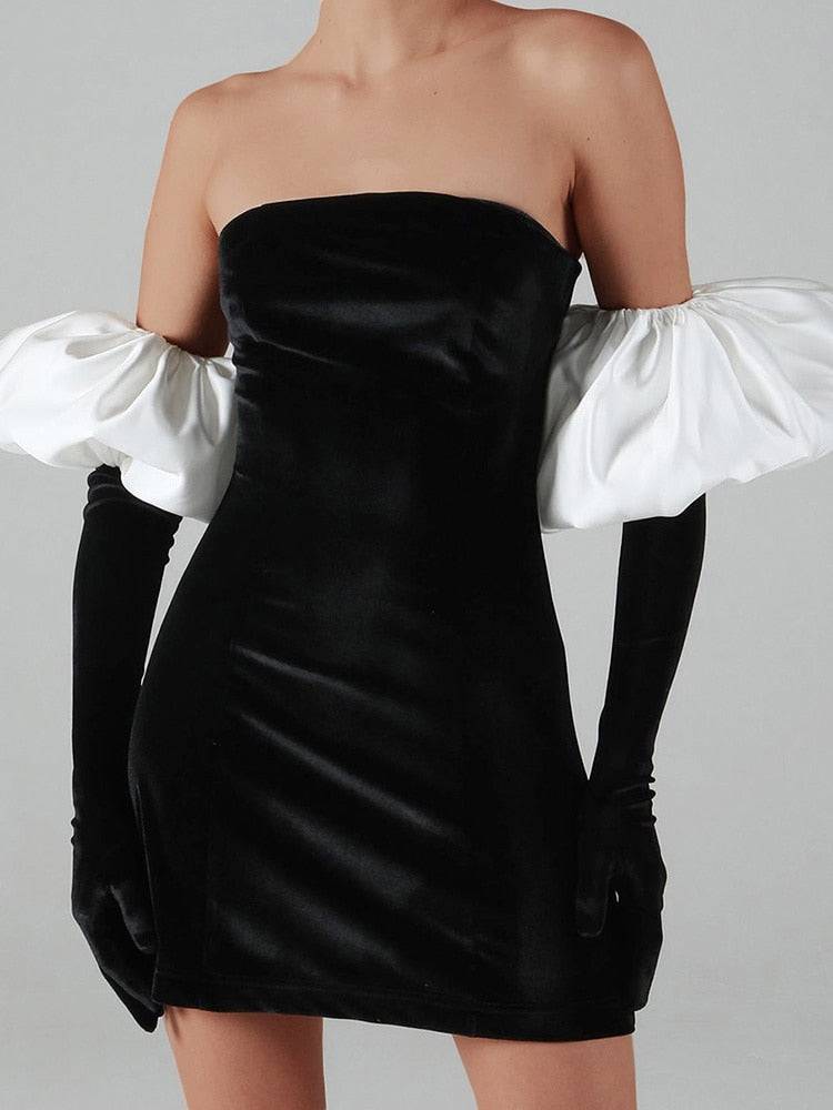 Variant image for Schöne Damenkleider, Mini, Kleid, Puffärmeln, Polyester-5