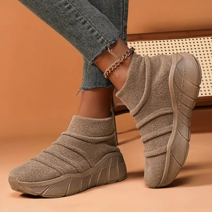 Damen-bestickte Wadenstiefel, weicher Stoff, spitze Zehenpartie, Blockabsatz-1