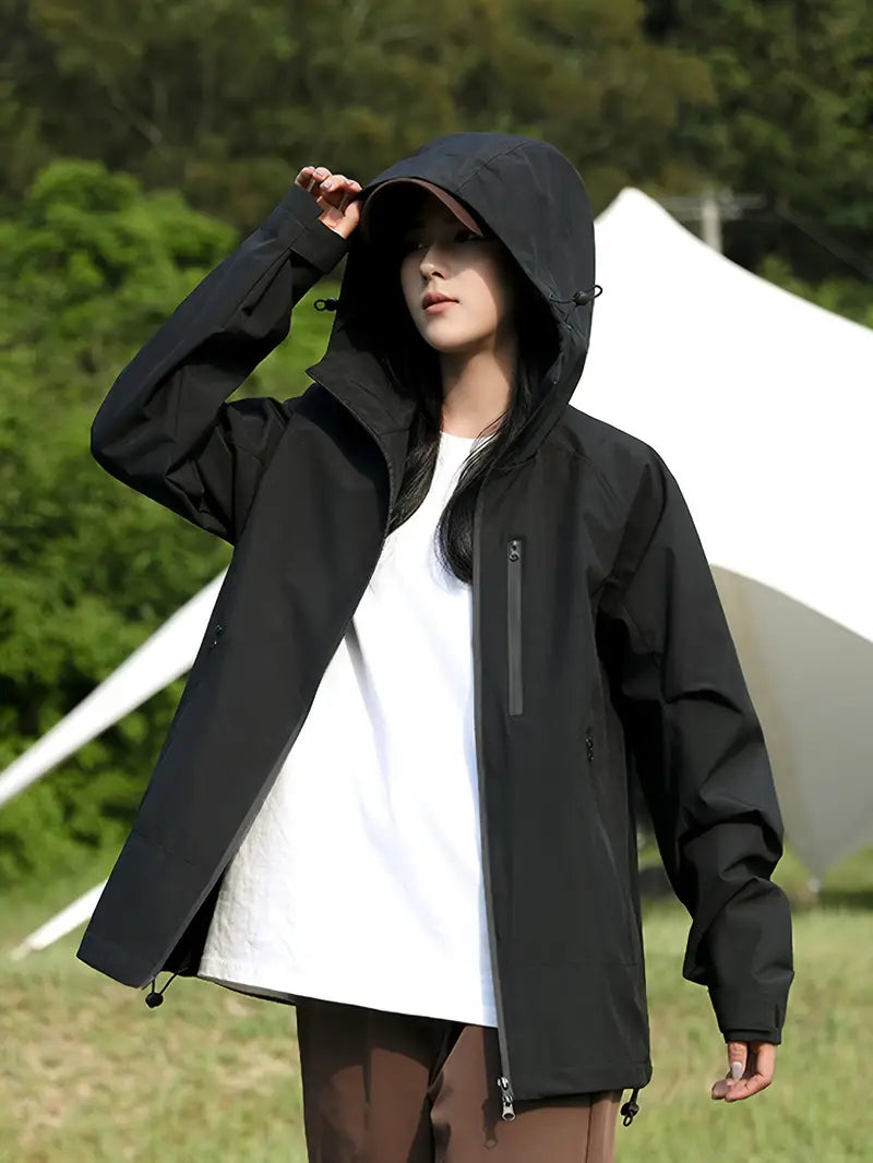 Damenmantel wasserdicht und winddicht mit praktischen Taschen – hochwertiges Material für Outdoor-Aktivitäten 3