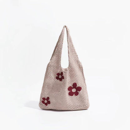 Damen Schultertasche Gehäkelt Vielseitiges Design in Mischung aus Strickgarn 6