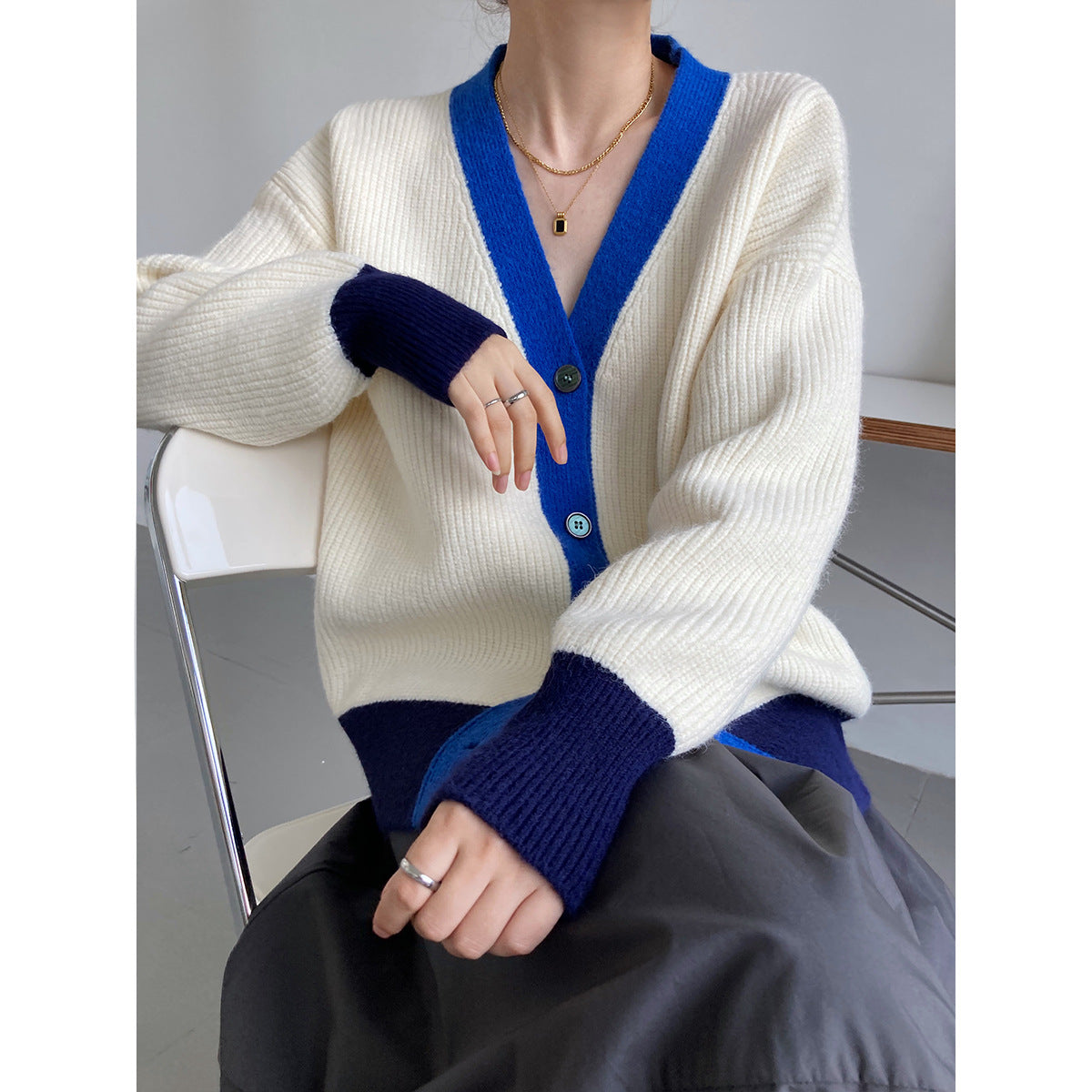 Damen-Cardigan Modernes Design Weiches Acryl-4