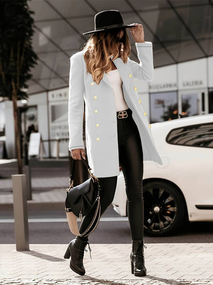 Eleganter Casual-Blazer für Damen aus hochwertiger Polyestermischung – Klassische Revers und Knopfdesign, normale Passform 2