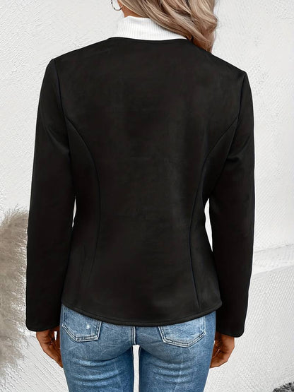 Damen-Strickpullover, runder Ausschnitt mit Reißverschluss, hochwertigem Stoff-6