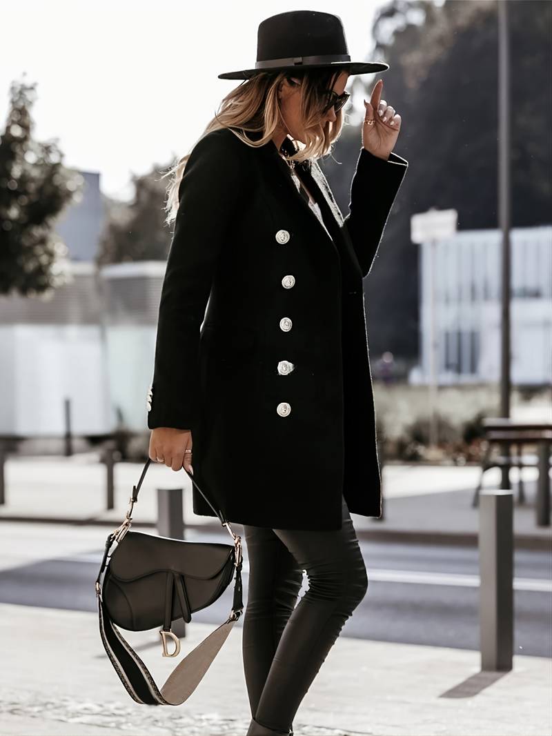 Eleganter Casual-Blazer für Damen aus hochwertiger Polyestermischung – Klassische Revers und Knopfdesign, normale Passform 6
