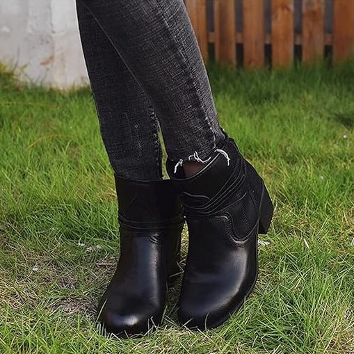 Damen-Stiefel, Vintage Schnürung, Leder 4