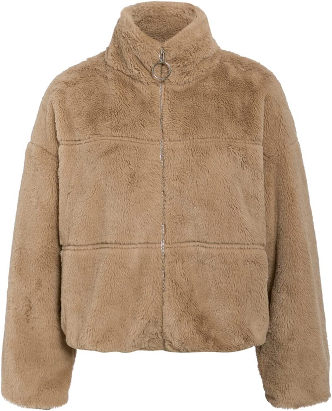 Damen-Plüschjacke, weiches Kunstfell-3