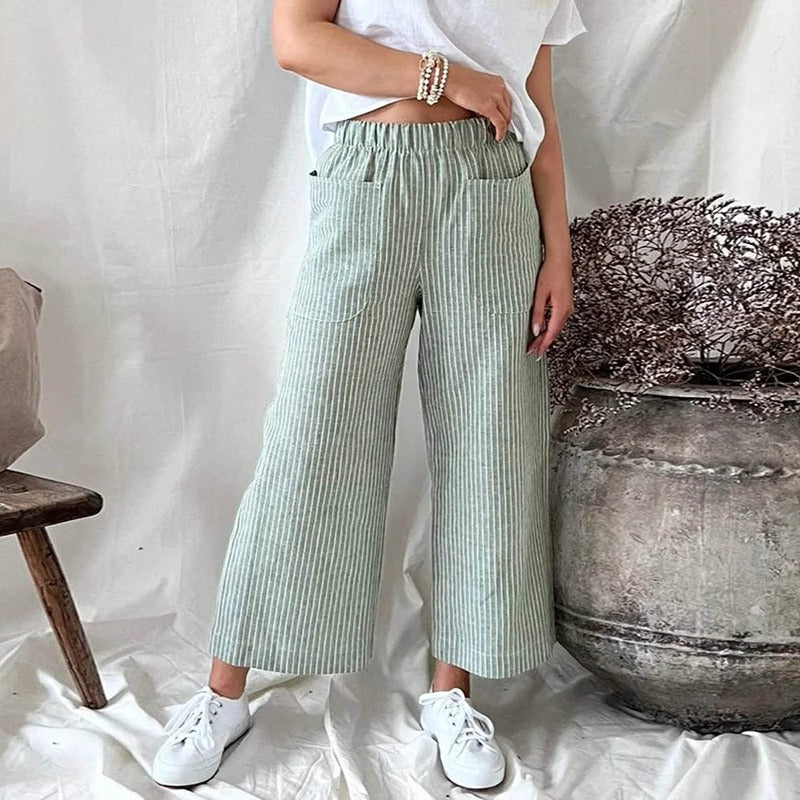 Stylische Damenhosen – leichte und bequeme High-Waist-Hosen aus 100% Baumwolle-2