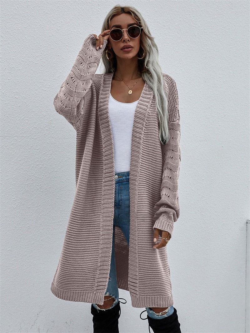 Variant image for Damen-Lange Strickjacke, Klassisches Design, Weiches Material-21