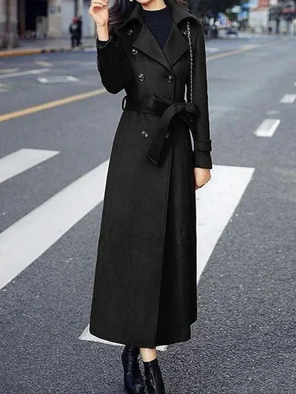 Variant image for Langer Wintermantel Damen Elegant Polyester Wolle-8