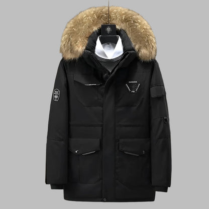 Herren-Parka, Kapuzenjacke, wasserbeständig, Polyester, funktionelles Design-5
