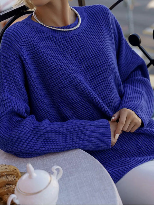 Damen-Strickpullover, oversized weiches Acryl-6