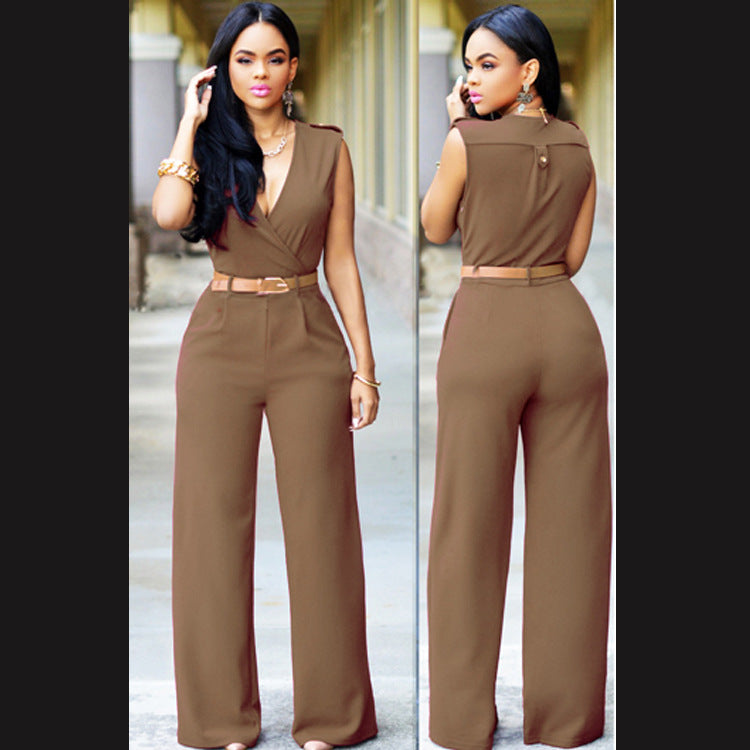 Damen-Jumpsuit mit geraden Beinen aus Polyester und Baumwolle – elegant und bequem, erhältlich in S-XXL 6