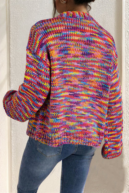 Damen-offene Weste, gestrickt, Konfetti-Design mit großen Schultern 3