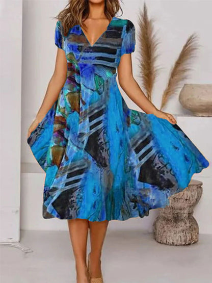 Damen-Swingkleid, lebendig, Polyester-4