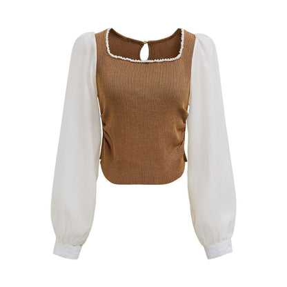 Variant image for Damen-Top, eckiger Hals, Puffärmel, Polyester-2