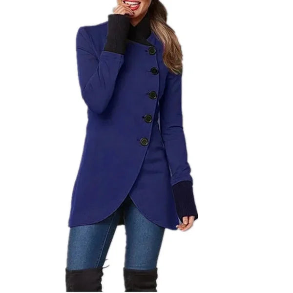 Damenjacke mit Winkelknopfverschluss aus Recyceltem Polyester und Baumwolle 5
