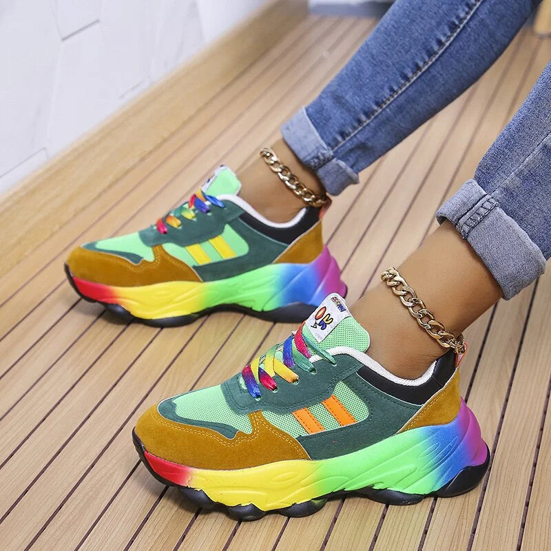 Damen-Sneaker, Retro-Vintage, Textil, synthetische Materialien 3