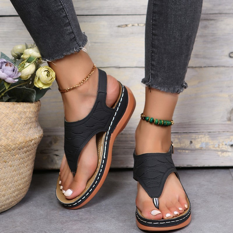 Damen-Zehen-Sandalen, modernes Synthetikleder-3