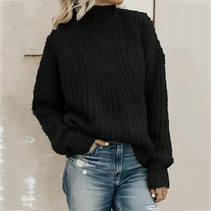 Damen-Strickpullover, lässig, 100 % Acryl, warm-1