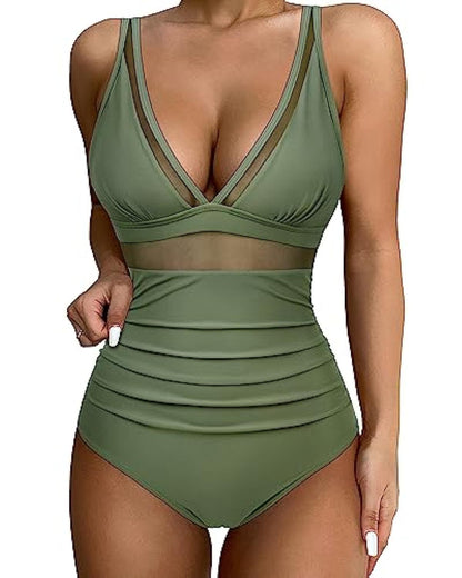 Variant image for Badeanzug Damen U-förmiger Ausschnitt Bequemes Nylon Spandex-31