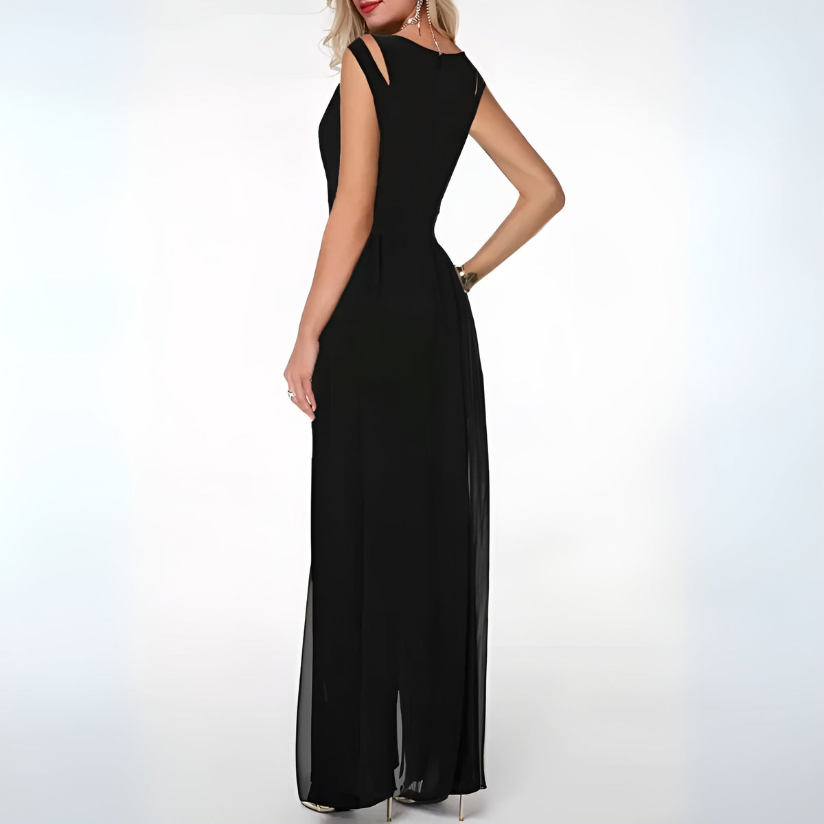 Damen-Jumpsuit Ärmellos Elegant Polyester mit weitem Bein 2