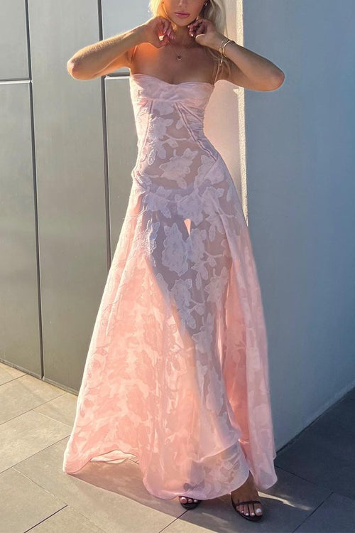 Variant image for Damen-Maxikleid, Spaghettiträger, Blumen, Baumwolle, Polyester-1