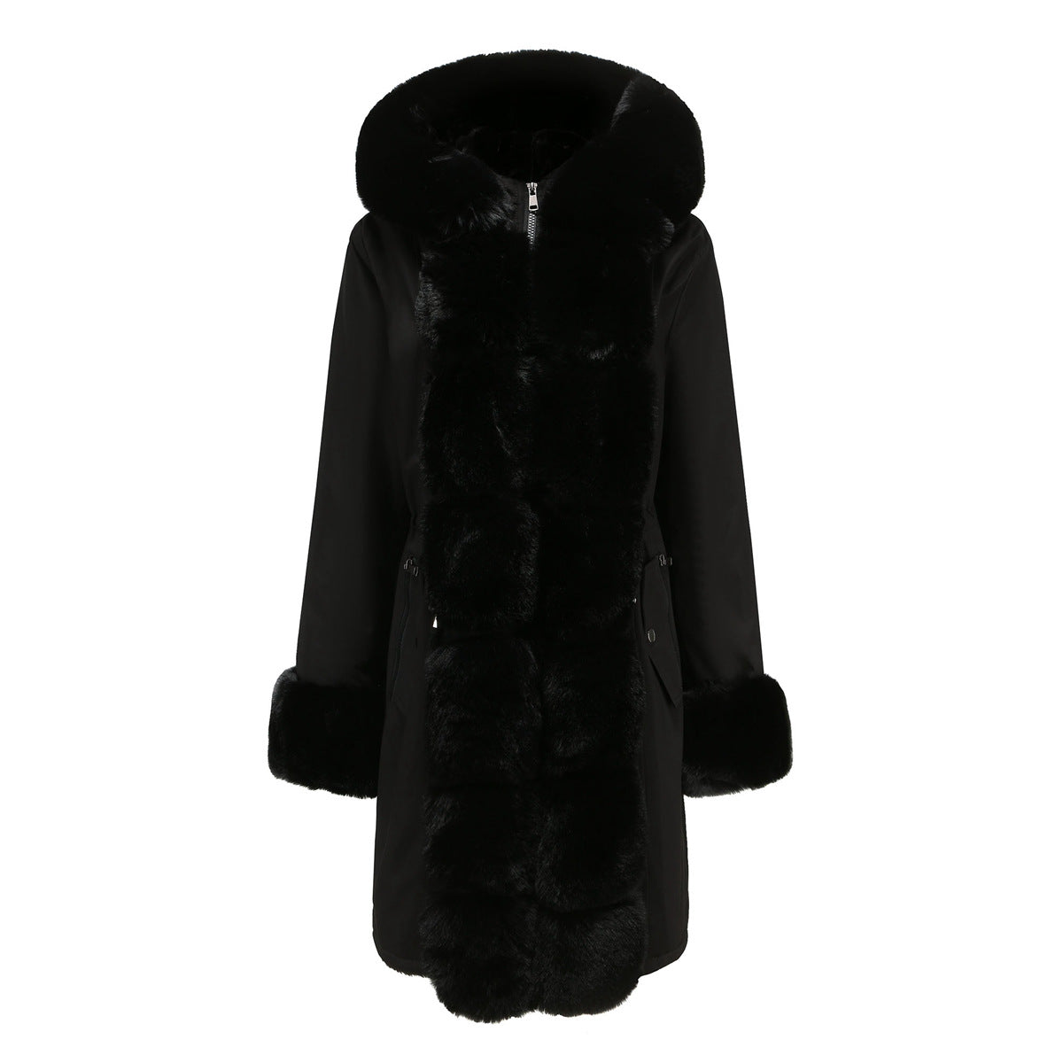 Variant image for Damen Winterparka Lang Dick Polyester mit abnehmbarer Kapuze-2