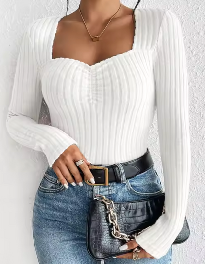 Variant image for Damen-Strickpullover, mit herzförmigem Ausschnitt, weich, flexibles Material-7