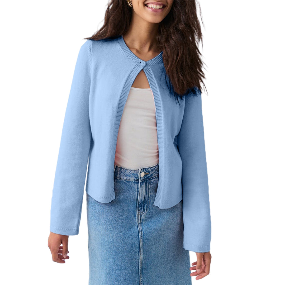 Damen-Strickpullover, Slim Fit, weicher Materialmix-5