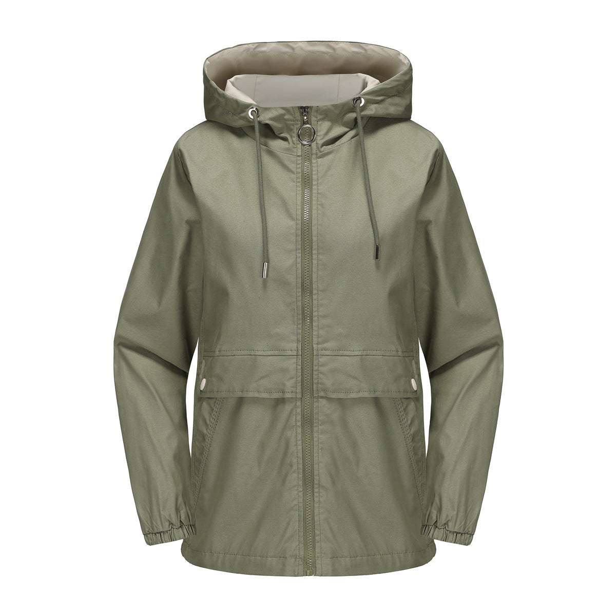 Damenjacke Leicht Kapuze Polyester Lockere Passform-5