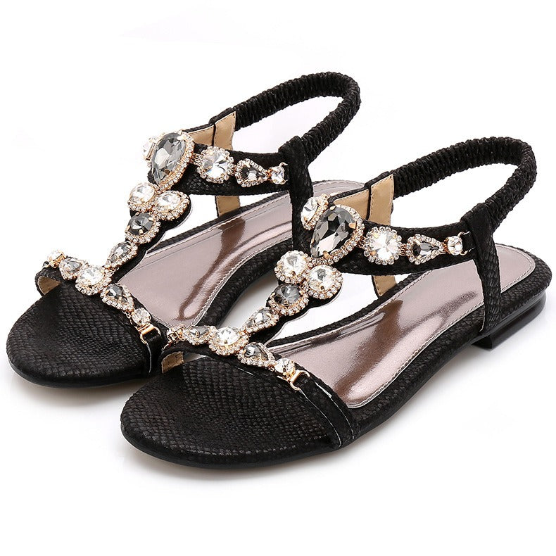 Variant image for Damen-Sandalen, Boho Stil, synthetisches PU mit Vintage-Perlen und Strass-12