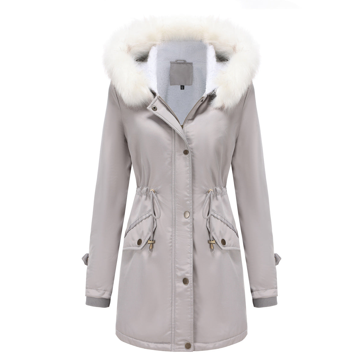 Variant image for Damen-Parka-Mantel, lang, Polyester, mit abnehmbarem Kragen-2