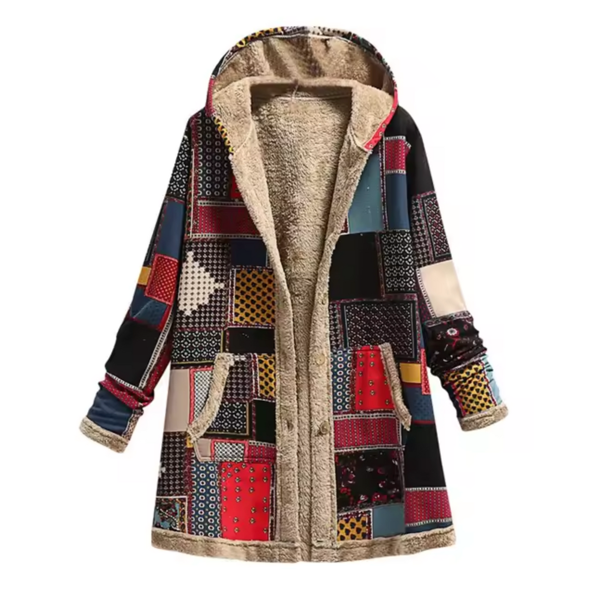Damen Winterjacke mit Kapuze Baumwolle Modernes Design-2