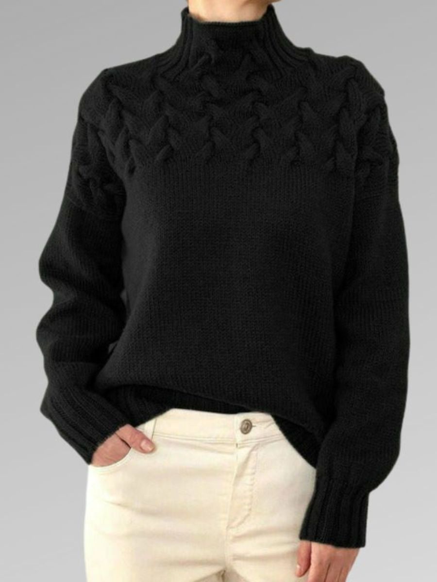 Damen-Zopf-Strickpullover, aus Wolle und Acryl-2