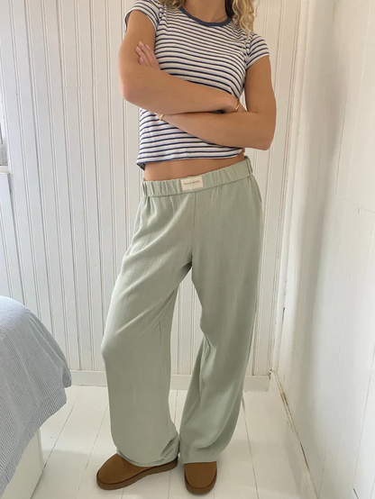 Damen-Hose, mit elastischem Bund, lockere Passform, nachhaltiges Material, schick 11