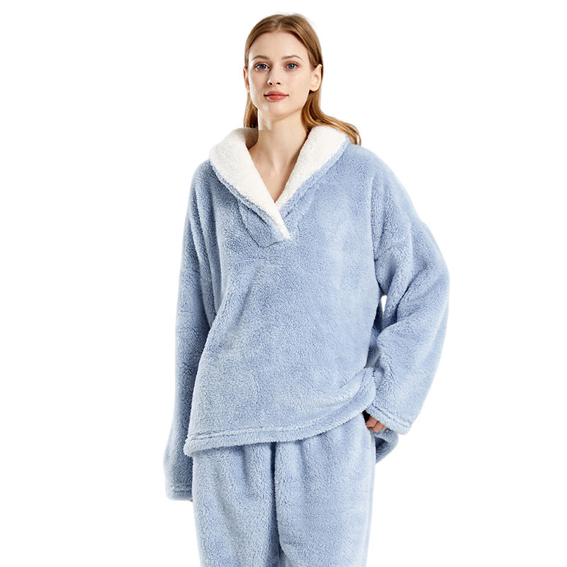 Variant image for Damen-Pyjama-Set, Weihnachtsmotiv, Plüsch, für kalte Winterabende-4