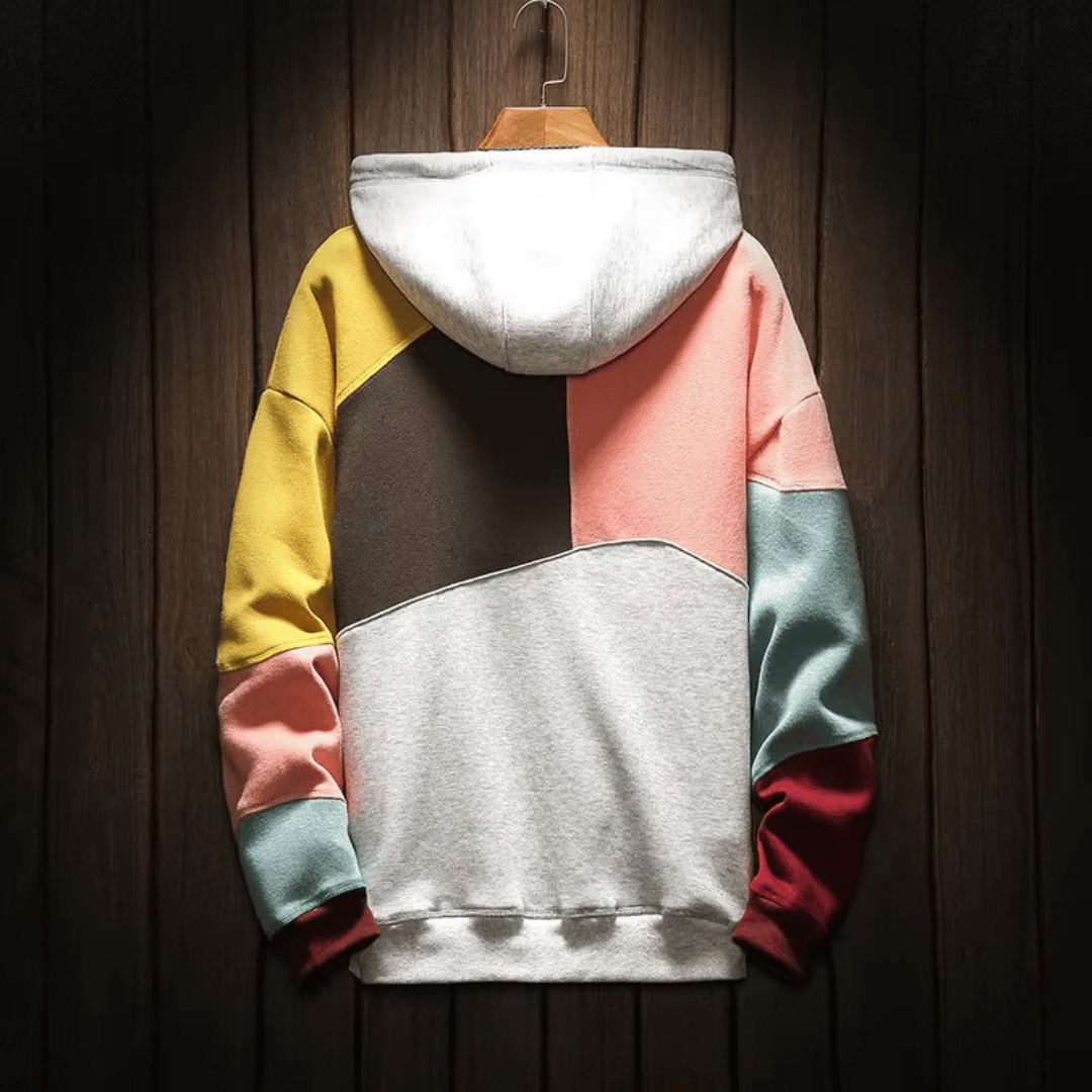 Herren-Hoodie in farbenfrohem Design – weiche Baumwollmischung mit geräumiger Kapuze und Kängurutasche 3