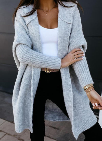 Damen-Oversized-Cardigan mit Kapuze, kuschelige Stoffmischung-1