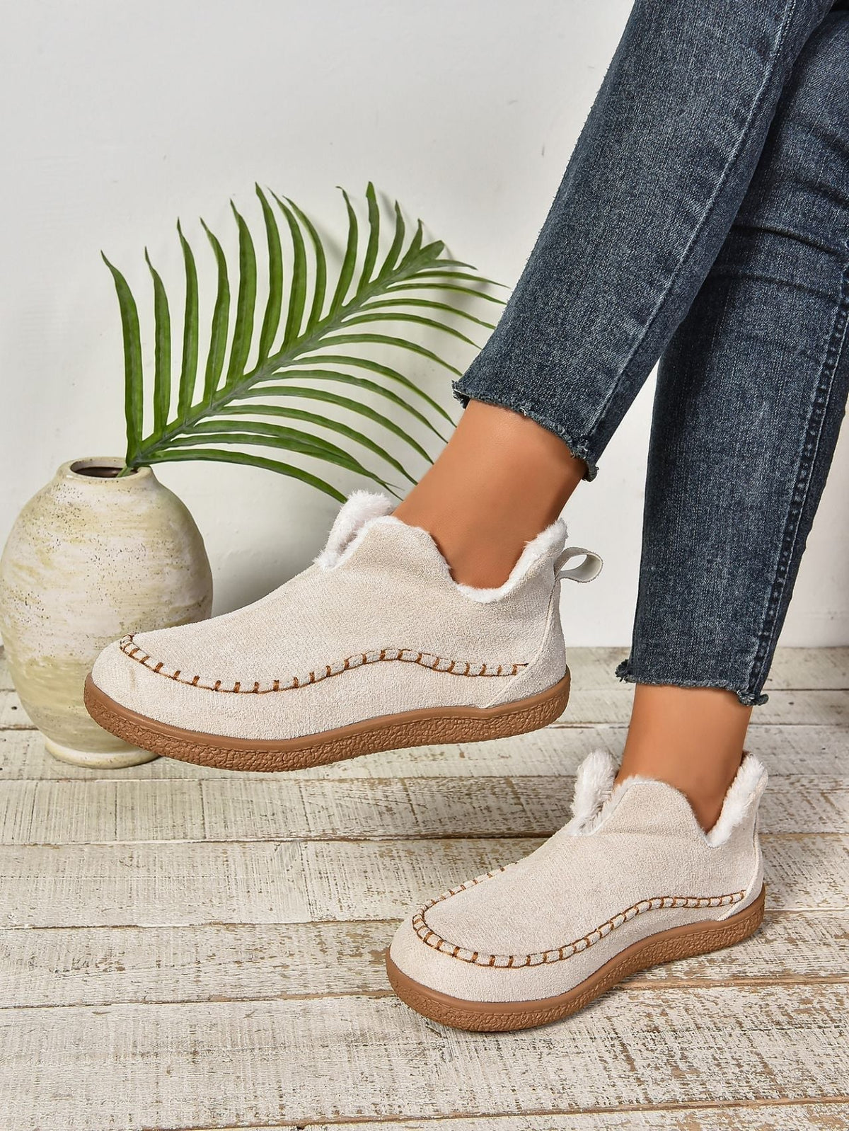 Damen-Pantoffeln, weiches Material, bequeme Hauspantoffeln, rutschfeste Sohle-4