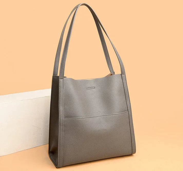 Damen Schultertasche Echtleder Verstellbarer Schulterriemen 2