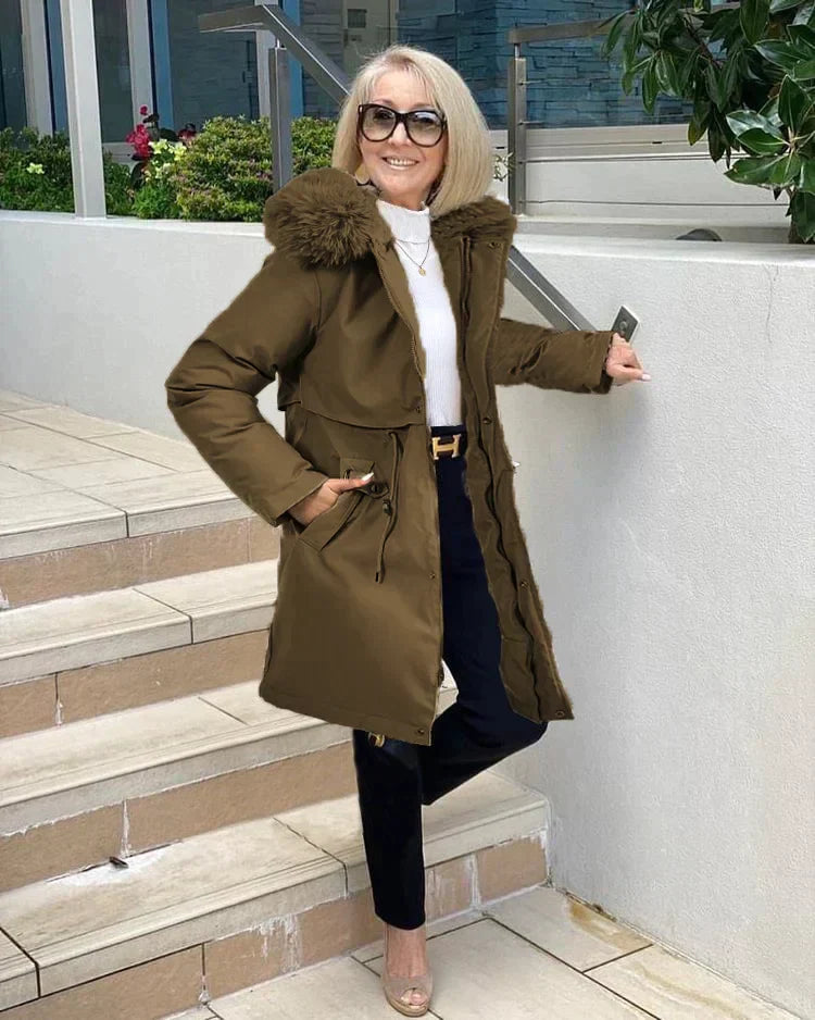 Damen-Lange Winterjacke, Oversized, Hochwertiges Material-4