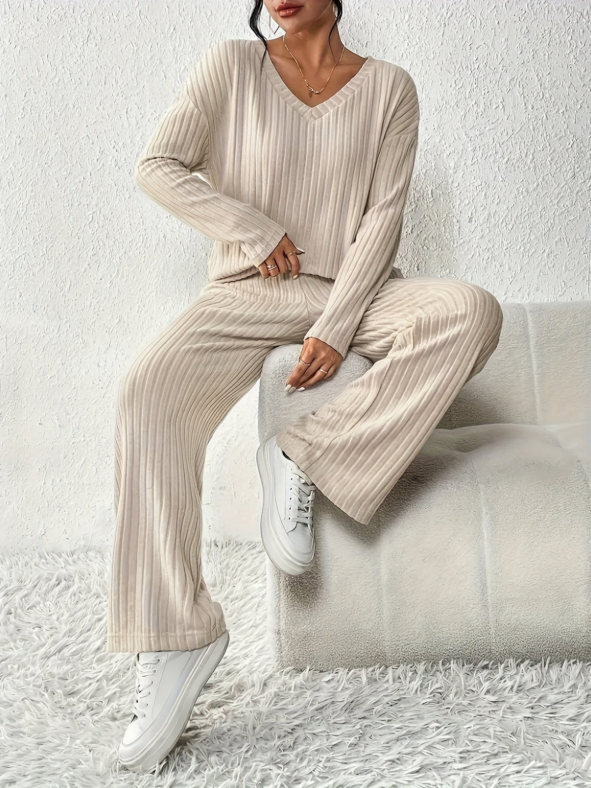 Damen-Jogginganzug Modern Polyester Langarm 5