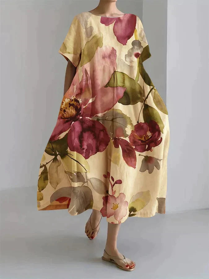 Variant image for Damen-Kleid, botanisch, Muster, leichtes Material-9
