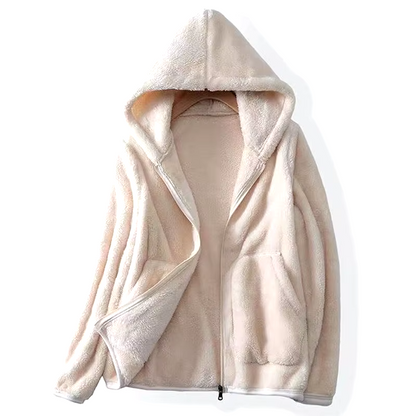 Variant image for Damen-Sweatshirt, aus Korallfleece, mit großer Kapuze-7