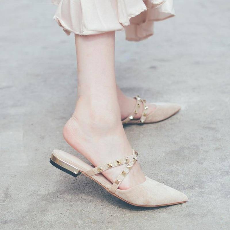 Damen-Mule, Blockabsatz, Velours, Retro-Chic-Design-3
