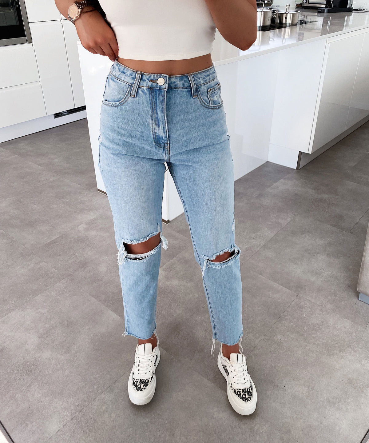 Damen-Jeans High Waist Klassische Passform Denim-4