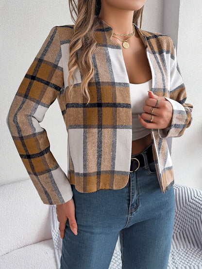 Variant image for Damen-Jacke, Karo, offene Front, nachhaltige Stoffmischung-5