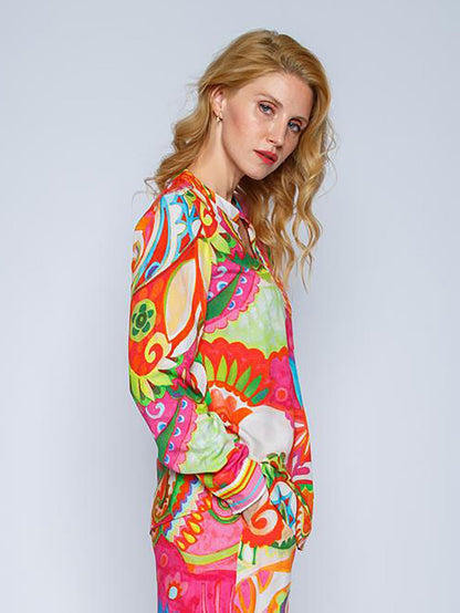 Damenbluse Paisley Muster lässige Viskose-2