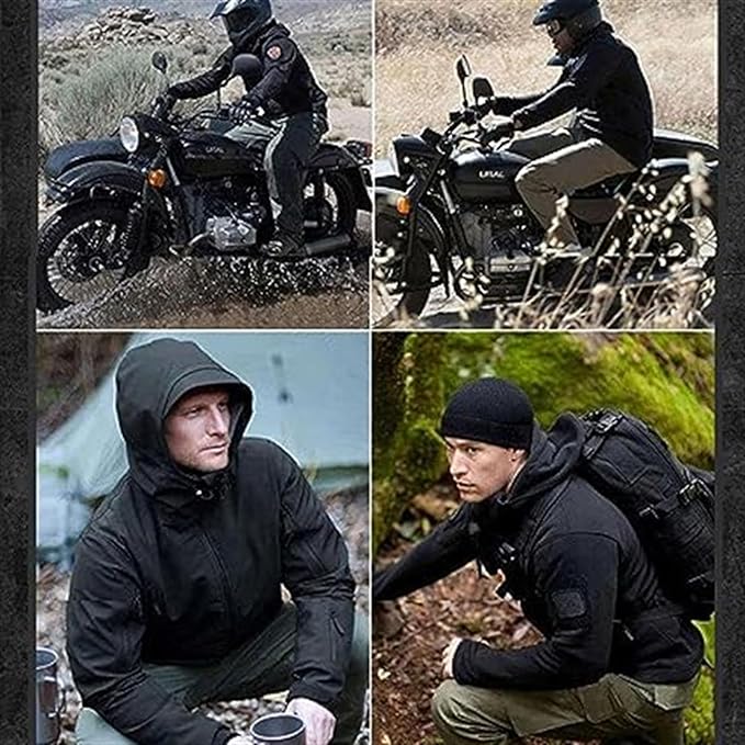 Herren Multifunktionale Wasserdichte Jacke Fleecegefüttert Atmungsaktiv-5